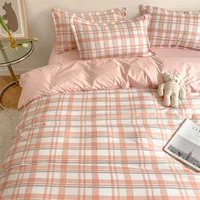 Nordic Duvet Cover and Bedsheet 220x240 Quilt Cover Fashion 150x200 Duvet Cover Fashion Luxury Bedding Set Soft Plaid Bed Linen 1
