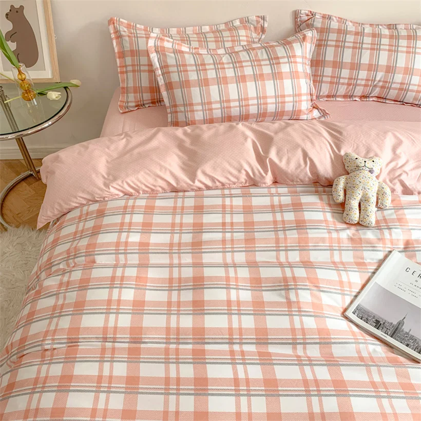 Nordic Duvet Cover and Bedsheet 220x240 Quilt Fashion 150x200 Luxury Bedding Set Soft Plaid Bed Linen | Дом и сад