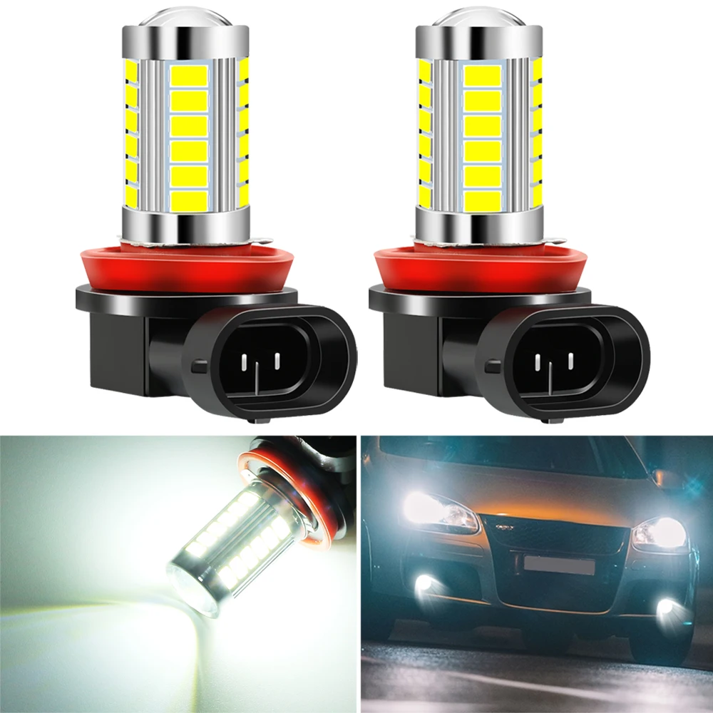 2pcs H8 H11 LED Car Bulbs Fog Lights for Toyota Corolla Prius RAV4 Camry Reiz Venza Hyundai Solaris | Автомобили и мотоциклы