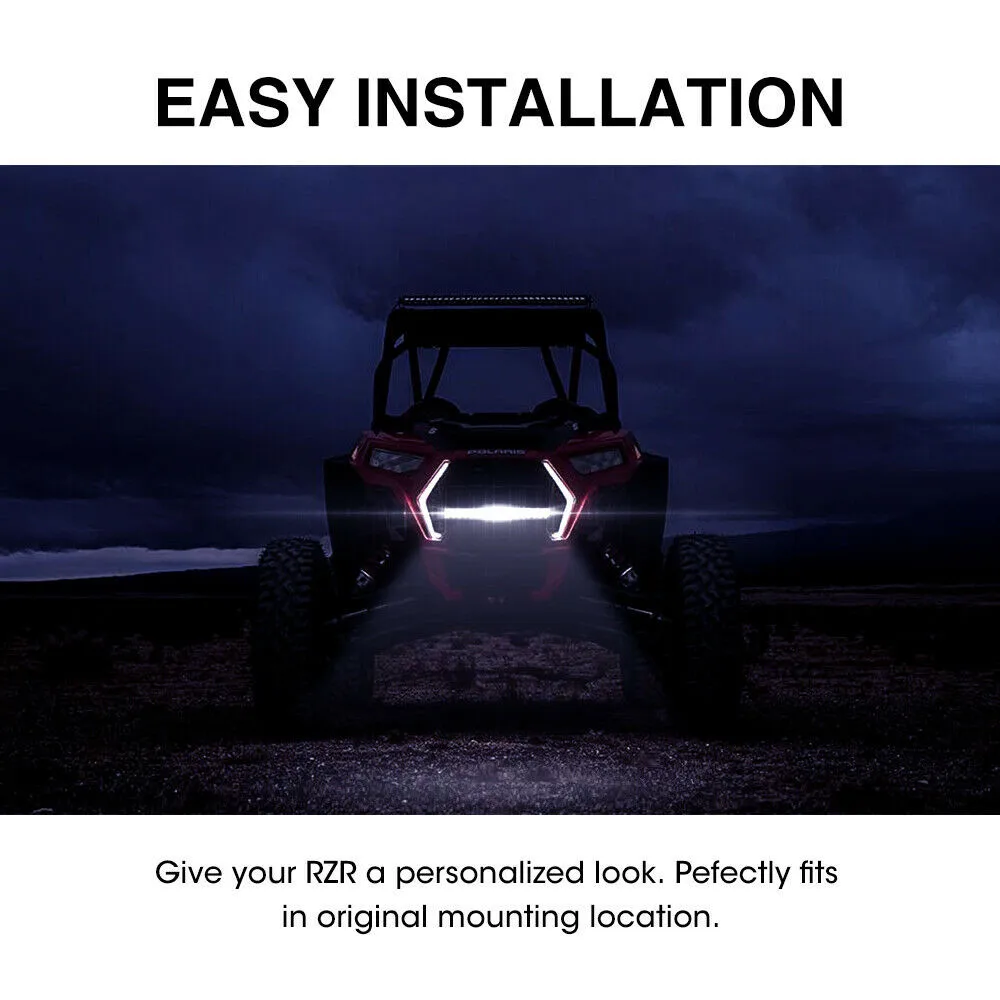 UTV передняя решетка бампера w/светодиодный световой бар для Polaris RZR XP XP4 1000 RZR-4 900 RZR Turbo RZR-XC RZR-S светодиодный свет черный