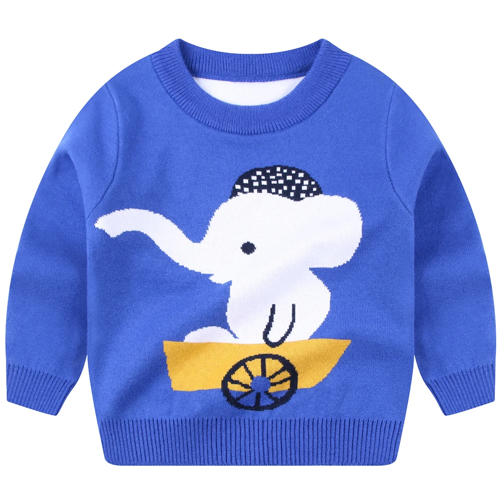 Одежда для маленьких мальчиков пуловер свитер С Рисунком Слона зимний свитер для маленьких девочек От 4 до 8 лет Детский свитер D30