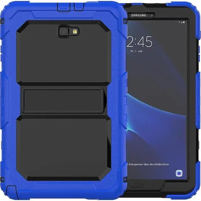 dark blue Противоударный детский чехол для samsung Galaxy Tab A 10,1 T580 T585 SM-T580 SM-T585 подставка силиконовая резиновая броня чехол s - Цвет: dark blue
