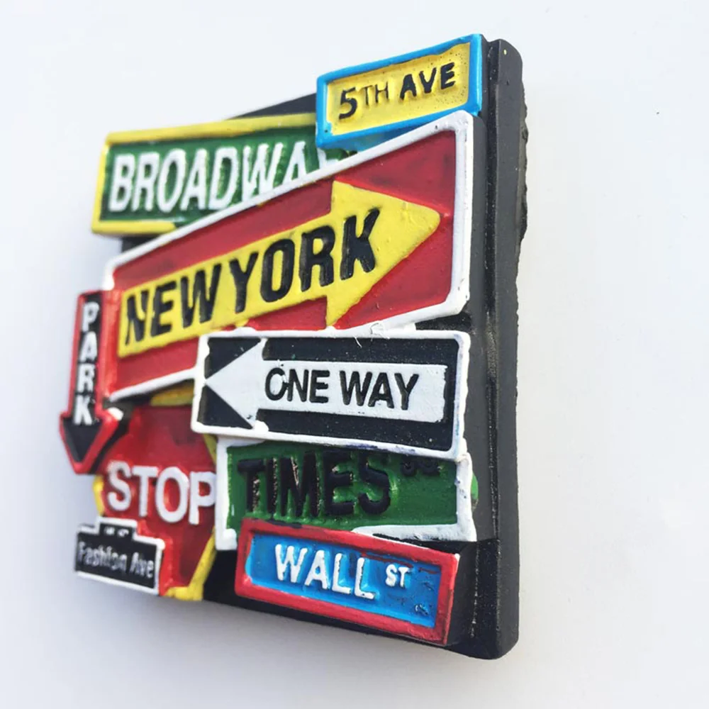 Lychee New York USA Fridge Magnet Creative Street Sign Refrigerator Magnetic Sticker Travel Souvenirs Magnets Decoration