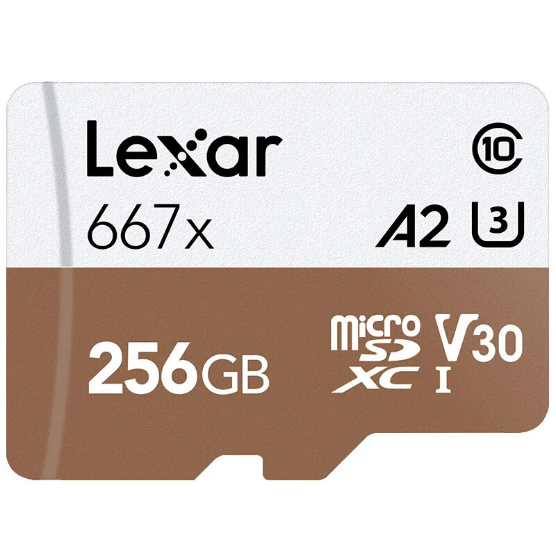 Lexar профессиональная карта памяти до 100 МБ/с. микро SD карты 667x C10 256 ГБ TF карта 128 ГБ Бесплатный адаптер для беспилотная спортивная видеокамера - Емкость: 256 ГБ