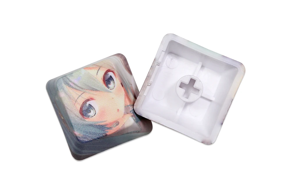 Omo Anime Bonito Jovem Menina Perfil Oem Corante Sub Keycap para Teclado Mecânico 60 87 104 Tkl Ansi Xd64 Bm60 Bm68 - Imagem 2