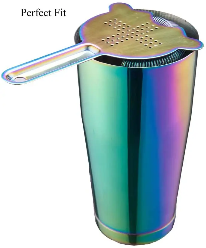 Description Picture 5 of itemRainbow Cocktail Shaker Bar Set: 2 Weighted Boston Shakers, Cocktail Strainer Set,Jigger,Muddler and Spoon, Ice Tong ,2 Pourer