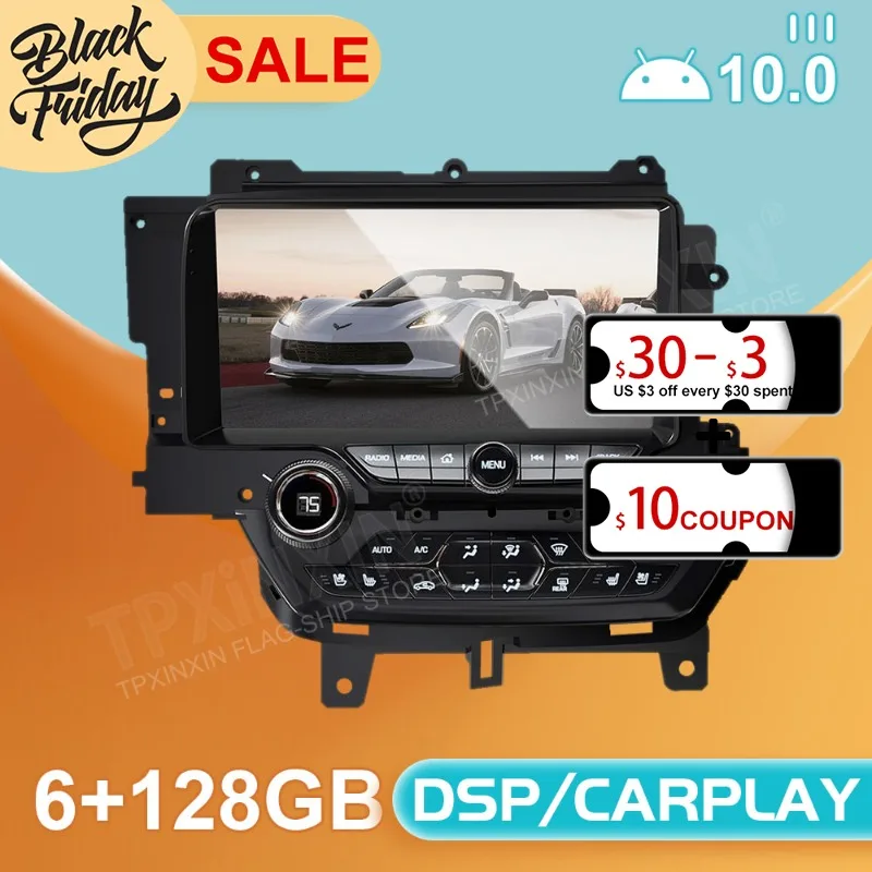 

Android 10.0 6G+128GB for Chevrolet Corvette C7 Car GPS Navigation Carplay Auto Radio Stereo Video Multimedia Player Head Unit