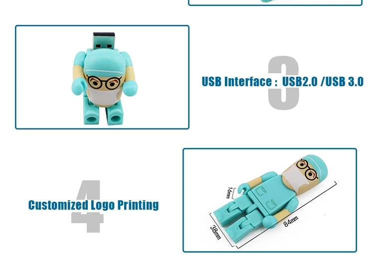 Usb карта памяти 4 ГБ 8 ГБ 16 ГБ в виде доктора Usb флеш-накопитель