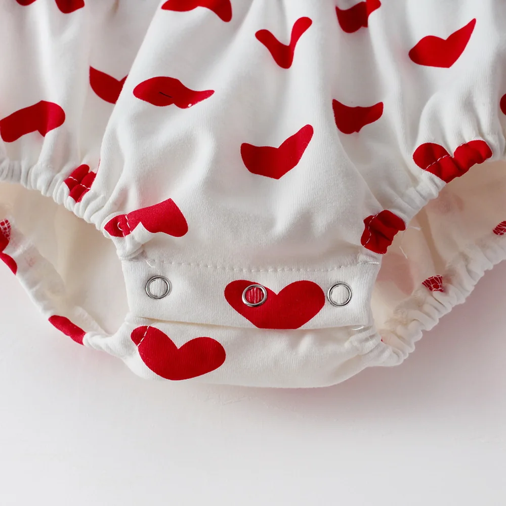 54-5-Love heart Baby Girl Romper