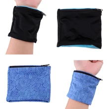 2 шт. унисекс молния Тренировки браслет сумка спорт на запястье Карманный Кошелек