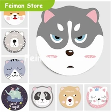 Прекрасные животные из мультфильмов круглый ковер дети скалолазание нескользящий напольный коврик гостиная спальня детская комната игровой коврик коврики