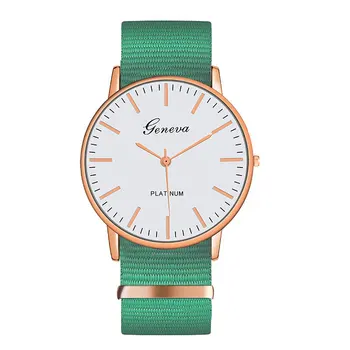 

Exquisite simple Nylon strap women watches luxury fashion quartz wristwatches Geneva PLATINUM woman clock montre femme