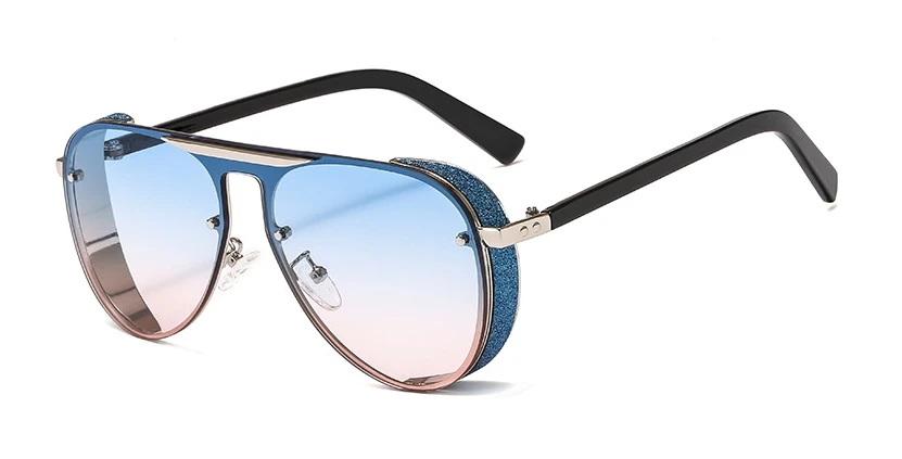 C7 blue pink 46192 Pilot One Lens роскошные солнцезащитные очки для мужчин и женщин модные UV400 очки - Цвет линз: C7 blue pink