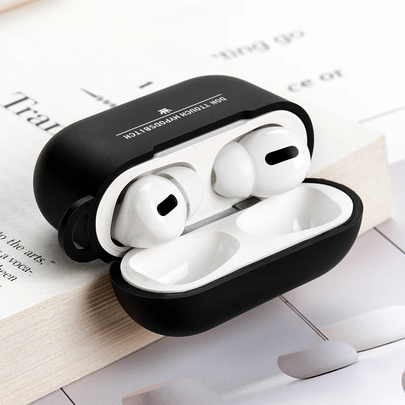 Case For Apple Airpods Pro Cases Slogan Simple Text Dont Touch Airpods 3 2 Silicon Black Earphone Cover For Air pod Pro Capa Bag