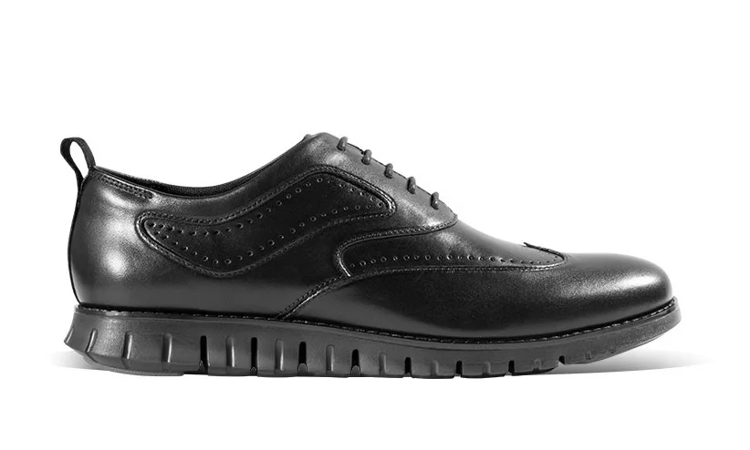 black 40 Новые Qimian мужские легкие спортивные туфли-оксфорды дышащая воловья кожа дезодорант Медленный шок туфли на плоской подошве кожаные Мужские модельные свадебные туфли - Цвет: black 40