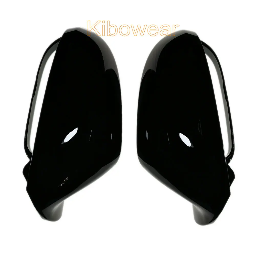 BLACK Side Mirror Cap Covers for Auto A6 C7 C7.5 S6 4G 2012 2013 2014 2015 2016 2017 2018 rear view wing case pair_voghion.com