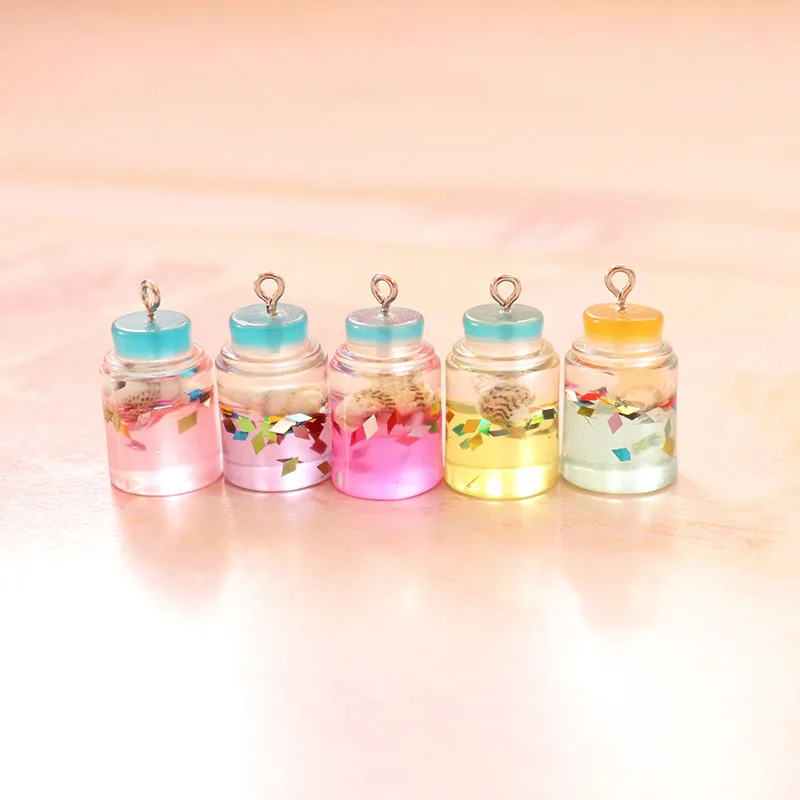 

5PCS Resin Shell Drift Bottle Charms Jewelry Necklace Pendant Keychain Charms For Earring DIY Bracelet Jewelry Accessory