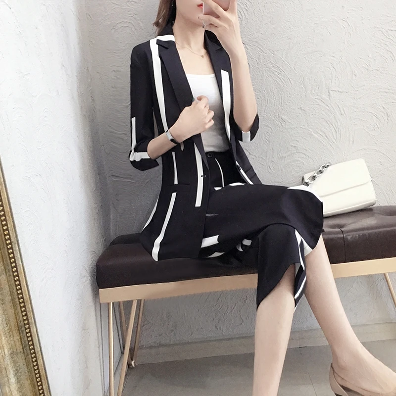 zomer nieuwe stijl Slim pak vrouwelijke темперамент режим dames tweedelige lente trend wilde hoge kwaliteit