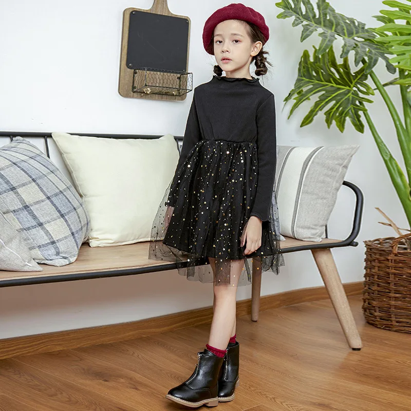 

Girl Winter Fall 2019 Dress Korean Kids Princess Stars Tutu Dress Princess Toddler Teen Costume