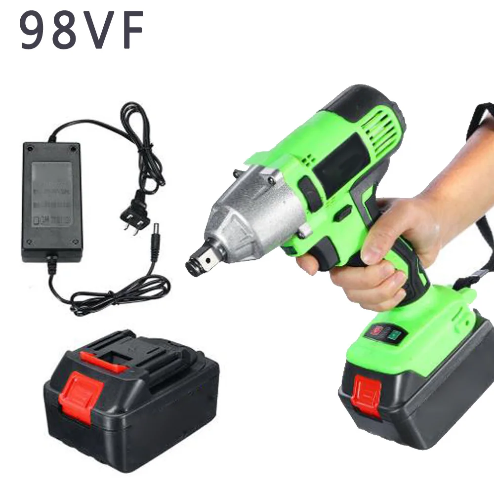 

LED Cordless Electric Drill Impact Wrench Brushless Rechargeable Charger Household Car Vehicle Power Repair Tools
