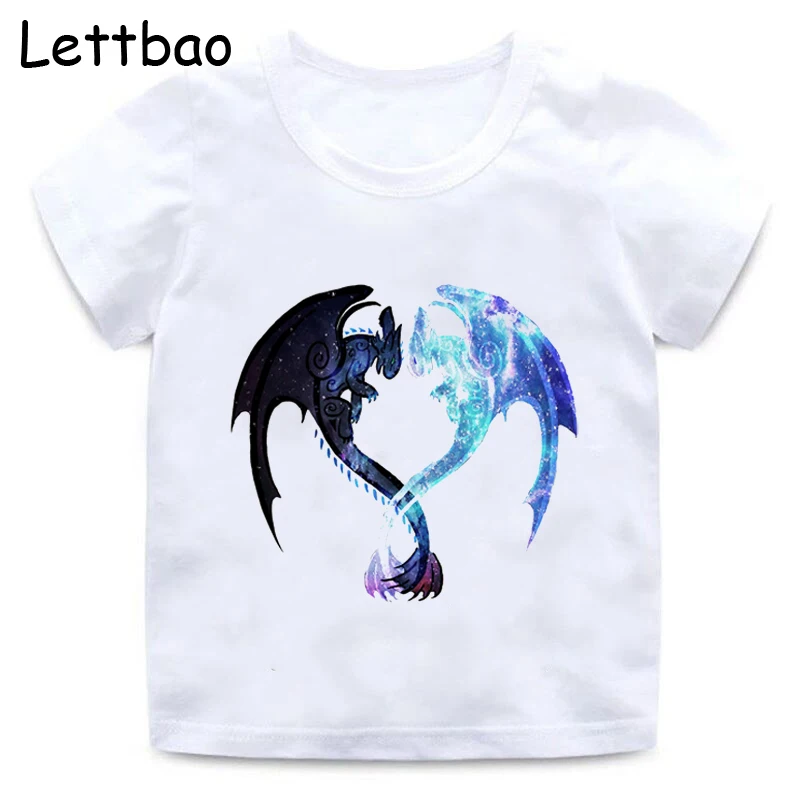Детская футболка с мультяшным принтом дракона ночи в стиле хип хоп Повседневная
