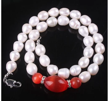

New 7x9mm White South Sea Akoya Pearl Rice Necklace 18''