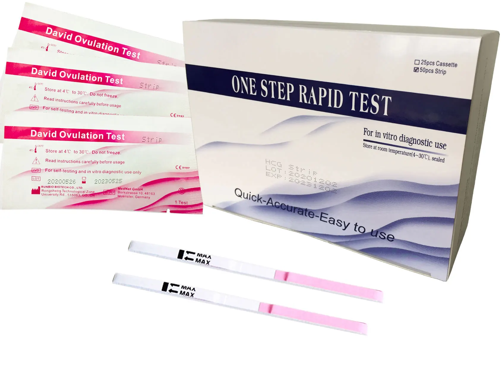 50 strisce reattive per l'evaporazione (LH 50) Test di autotest per l'evaporazione domestica kit di Test per previsore di vitalità sensibile
