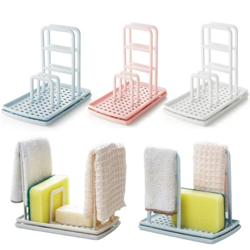 

Foldable Kitchen Table Rag Rack Dishwashing Water Drain-free Punch Sponge Soap Shelf Multi-function Storage X9X15103