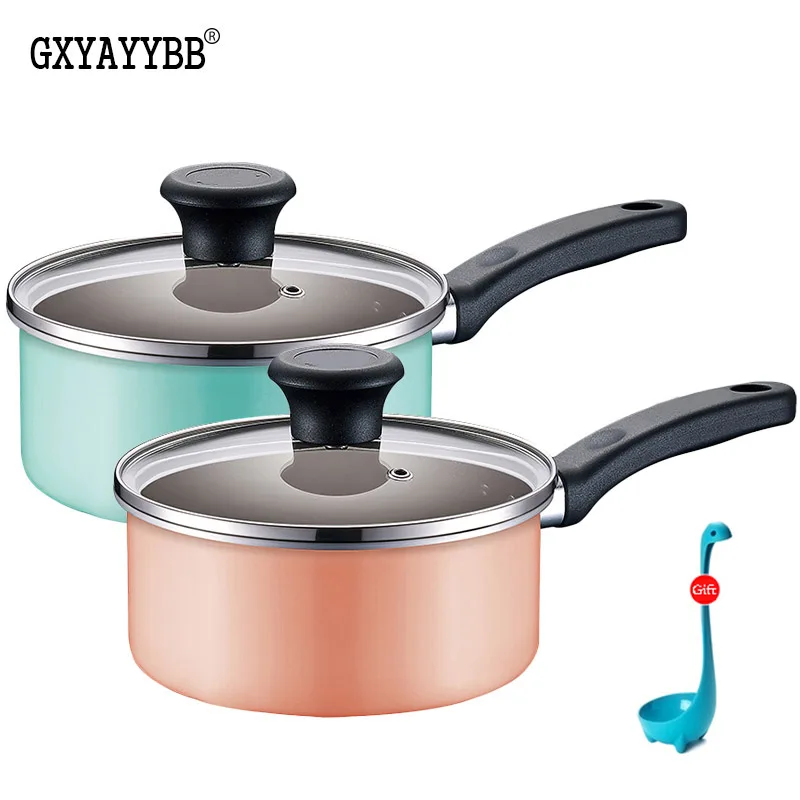 

Korean style 16CM Milk pot Nonstick Pan Non-stick soup pot Cookware Frying Pan Saucepan General Use for Gas and Induction Cooker
