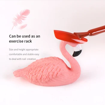 

5PCS Flamingo Nail Tips Holder Resin Practice Training Dispaly Showing Stand Nail Art False Tips Holder Manicure Practice Tools