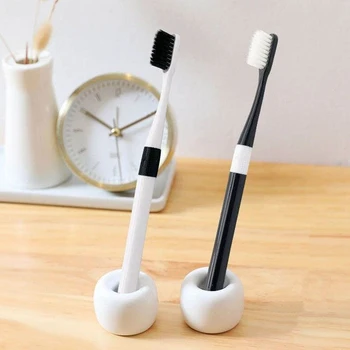 

10Pcs Couple Love Toothbrush Ultra Fine Super Soft Bristle Black White Toothbrush Holder Deep Cleaning Brush For Oral Care Brush