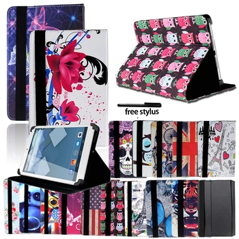 

Shockproof Printing Folio Leather Stand Cover Case for Alcatel 1T/3T/A3/Alcatel Plus 10/ OneTouch Pixi 3 Tablet Case + Stylus