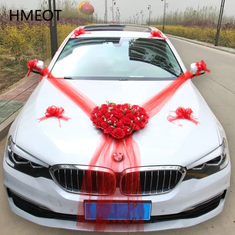 Heart shaped Artificial Garland For Wedding Car Decoration Accessories