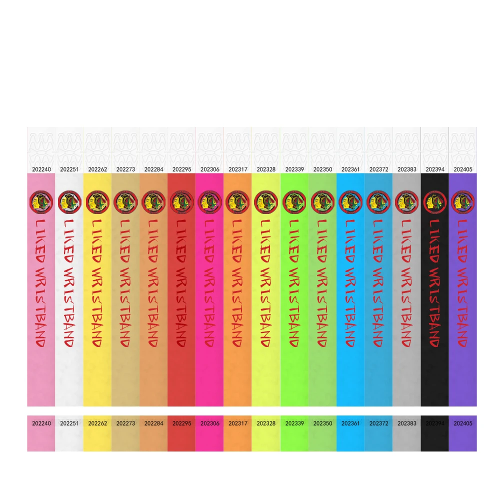 

Custom Color Printing 25mm Tyvek Wristbands Color Imprint Only 40000 Count Printable ID Wristbands for Parties Events