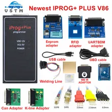 Iprog + Plus pełne adaptery 777 Iprog V86 3w1 IPROG Pro wsparcie IMMO + korekta przebiegu + Reset poduszki powietrznej wymień pełne adaptery Carprog tanie tanio VSTM CN (pochodzenie) Iprog plus+ V86 10cm PLASTIC Złącza i kable diagnostyczne do auta Other 0 2kg 1 year