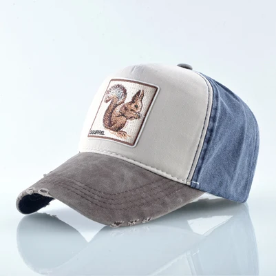 Best Quality Snapback Hats for Men Squirrel Embroidery Baseball Cap Women Spring Summer Breathable Cotton Dad Hat | Аксессуары для