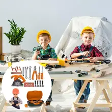 20 шт. детский набор инструментов, электрическая отвертка для ремонта, игрушки, набор для моделирования, ролевые игры, инструменты с ящиком для хранения для детей старше 3 лет