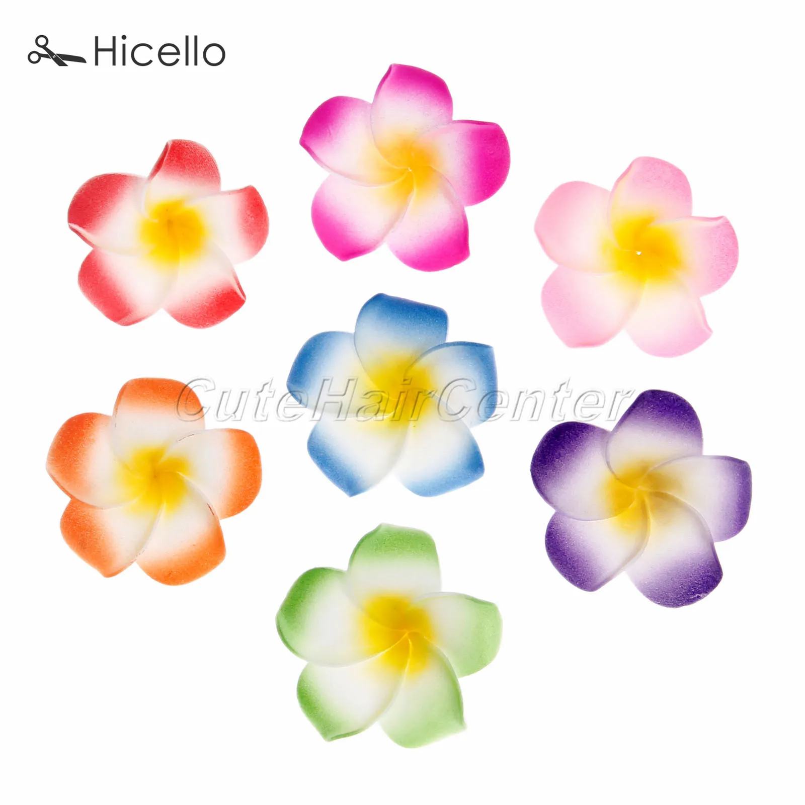 10pcs/lot 4cm Frangipani Plumeria Hawaiian Flowers Foam Artificial Flower Headdress Decoration Wedding Party Supplies Hicello
