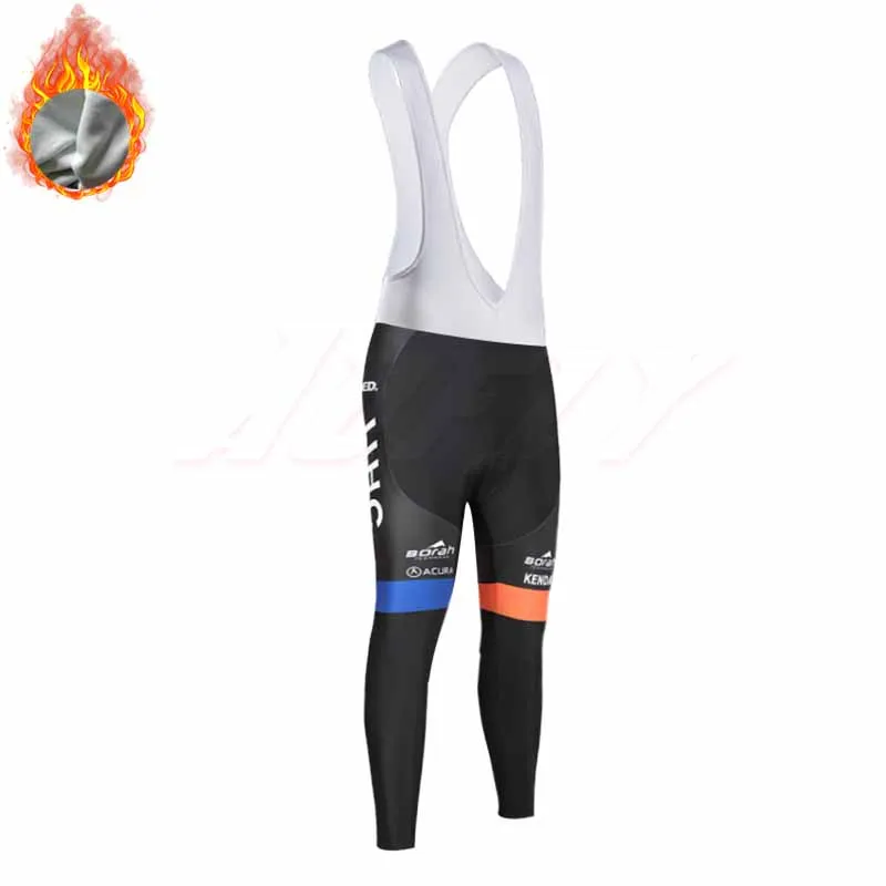 Wool white Зимняя Оранжевая команда UHC Велоспорт 9D велосипед брюки комплект Ropa Ciclismo термо флис pro трикотаж для велосипедистов и тонкие Весенние длинные рукава - Цвет: Wool white