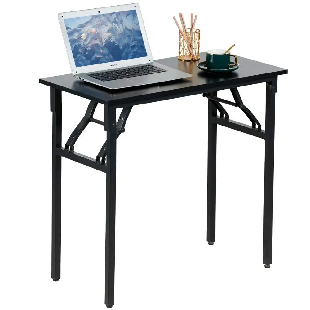 

Small Folding Table Computer Desk 31.5" Length No Assembly Required. Sturdy and Heavy Duty Folding Desk for Small Space