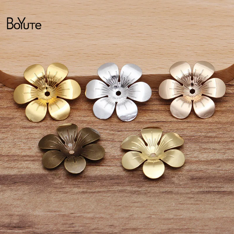 BoYuTe (100 Pieces/Lot) 25MM Metal Copper Stamping Flower Jewelry Accessories Diy Hand Made Materials Wholesale | Украшения и
