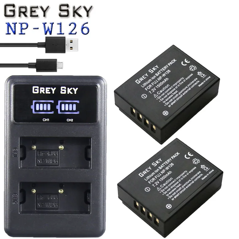 Charger and 2battery 1500 мАч NP-W126 NP W126 NPW126 батареи и ЖК двойное зарядное устройство для Fujifilm Fuji X-Pro1 XPro1 X-T1 XT1, HS30EXR HS33EXR X PRO1 - Цвет: Charger and 2battery