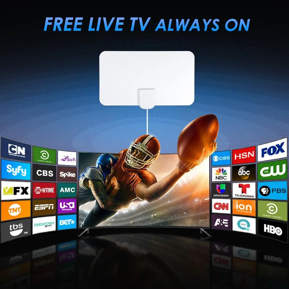 1200 км Белая Мини HD внутренняя цифровая 4 K/HDTV антенна