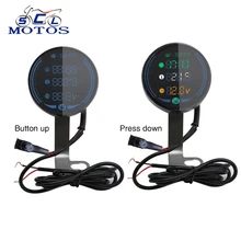 Sclmotos-3в1 черный мотоцикл ATV светодиодный измеритель напряжения часы Универсальный электронный цифровой термометр время температуры