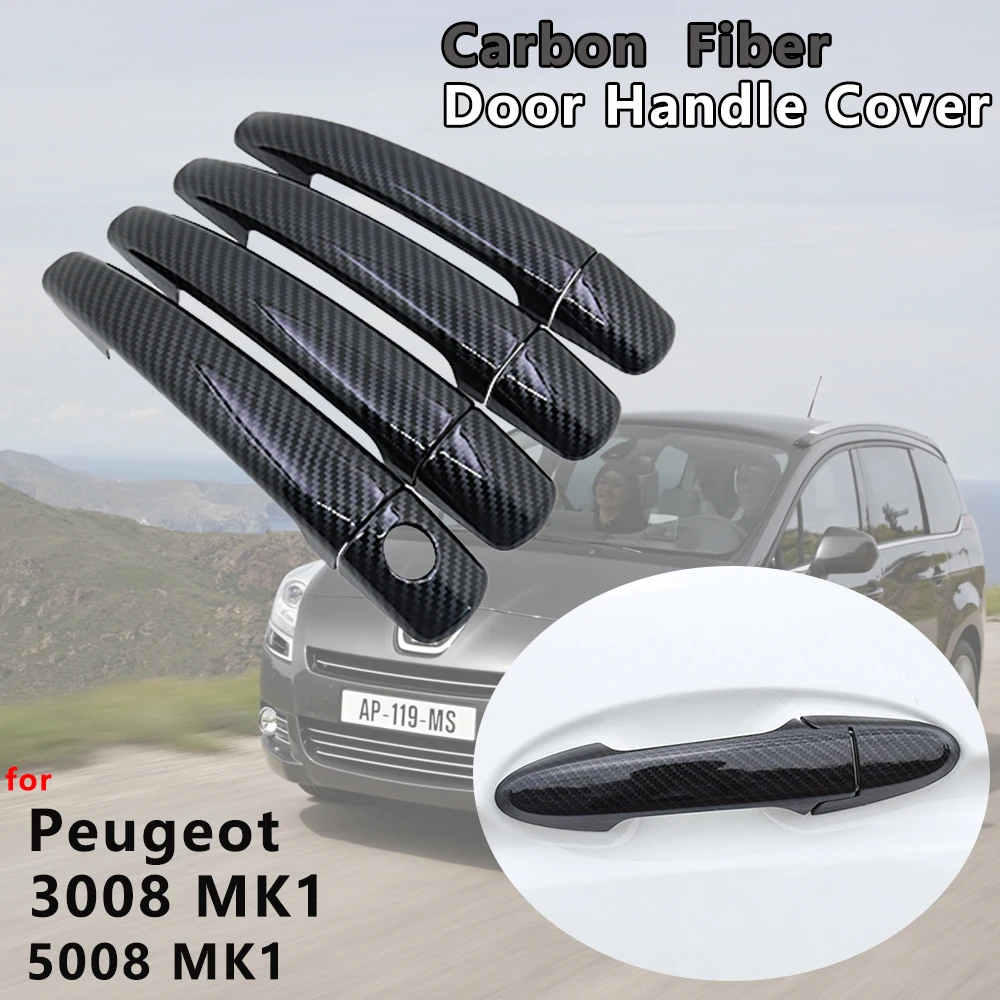 Carbon Fiber Exterior Door Handle Cover Catch Trim Car Cap