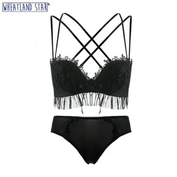 

Criss-Cross Bra Set Wireless Lace Bra and Panty Set Female Kit Sexy Push up Women Lingerie 2020 Intimates Underwear & Sleepwears