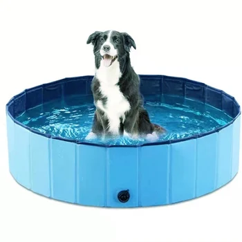 

Pet Foldable Dog Swimming Pool Shower Dog Pool Garden Summer Swimming Pool Portable Bathing Tub PVC for Dog Cat 80*20CM