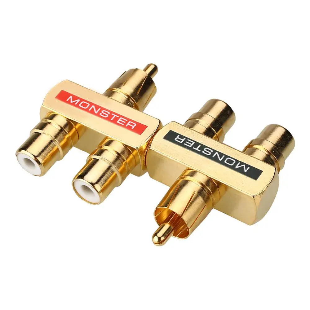 

AV one-two video converter 2pcs a 1 Male to 2 Female Converter Easy to Cap Video Used as adapter for audio and video connecting