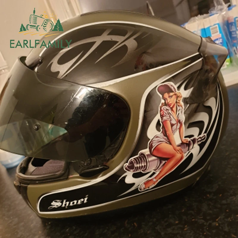 EARLFAMILY 13 см x 10 Свеча зажигания заколка девушка наклейка сексуальный мультяшный