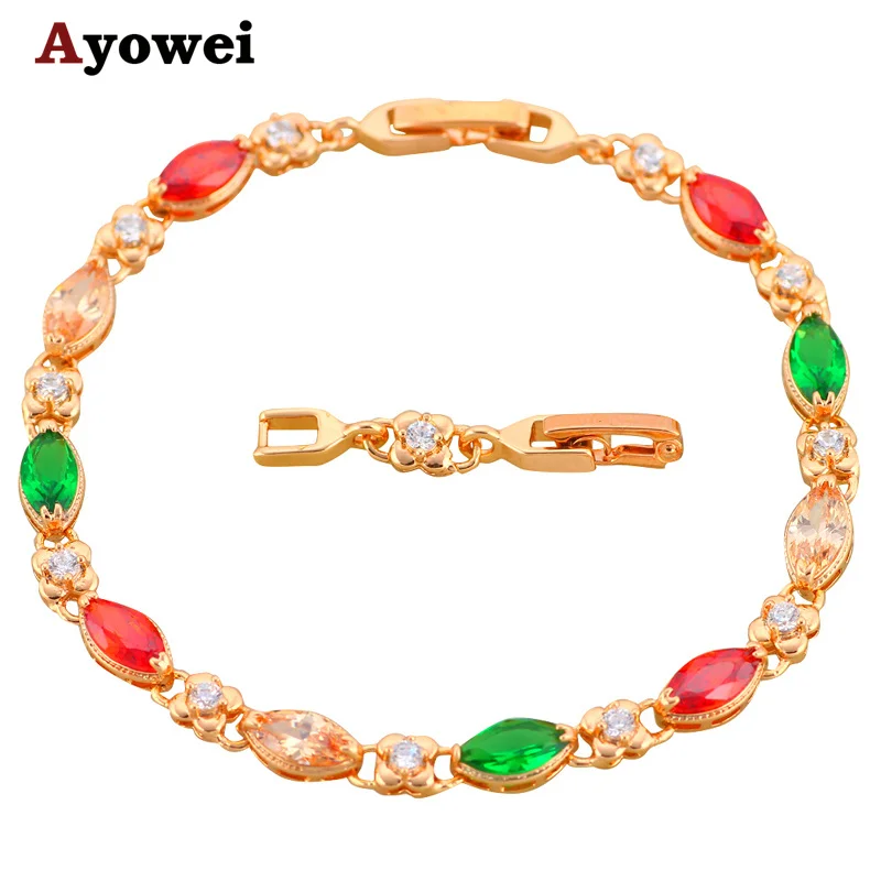 Хорошее качество желтое золото Тон Цвет Кристалл Дизайн Браслеты для женщин здоровья никель и свинец модные ювелирные изделия TB185A